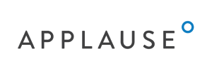 a black Applause company logo