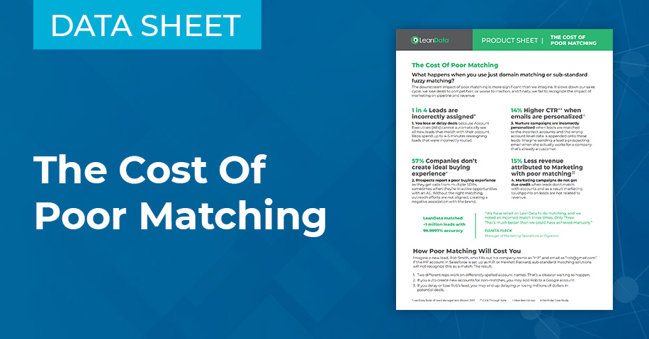 LeanData datasheet that explains the cost of poor matching