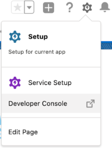 Setup menu in SFDC