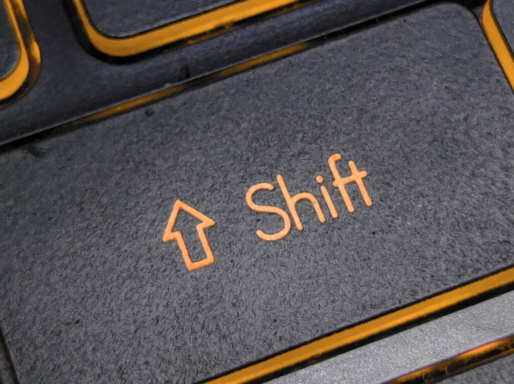 Image of 'Shift' key on a computer keyboard