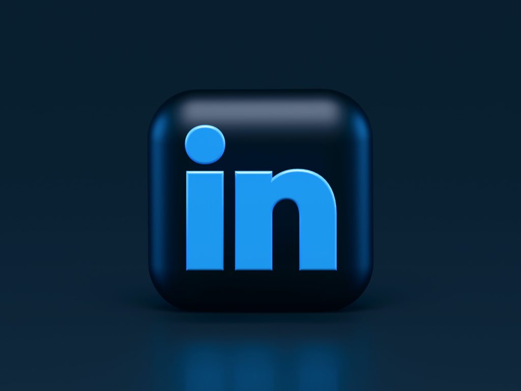 Photographic image of the LinkedIn logo.