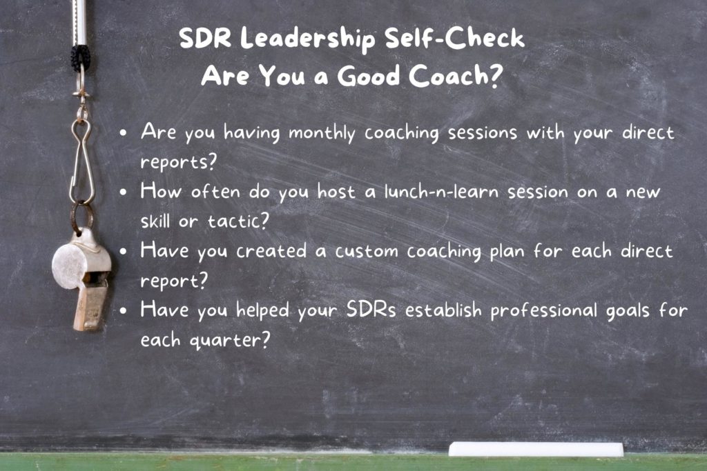 Chalk board of coaching checklist questions. 