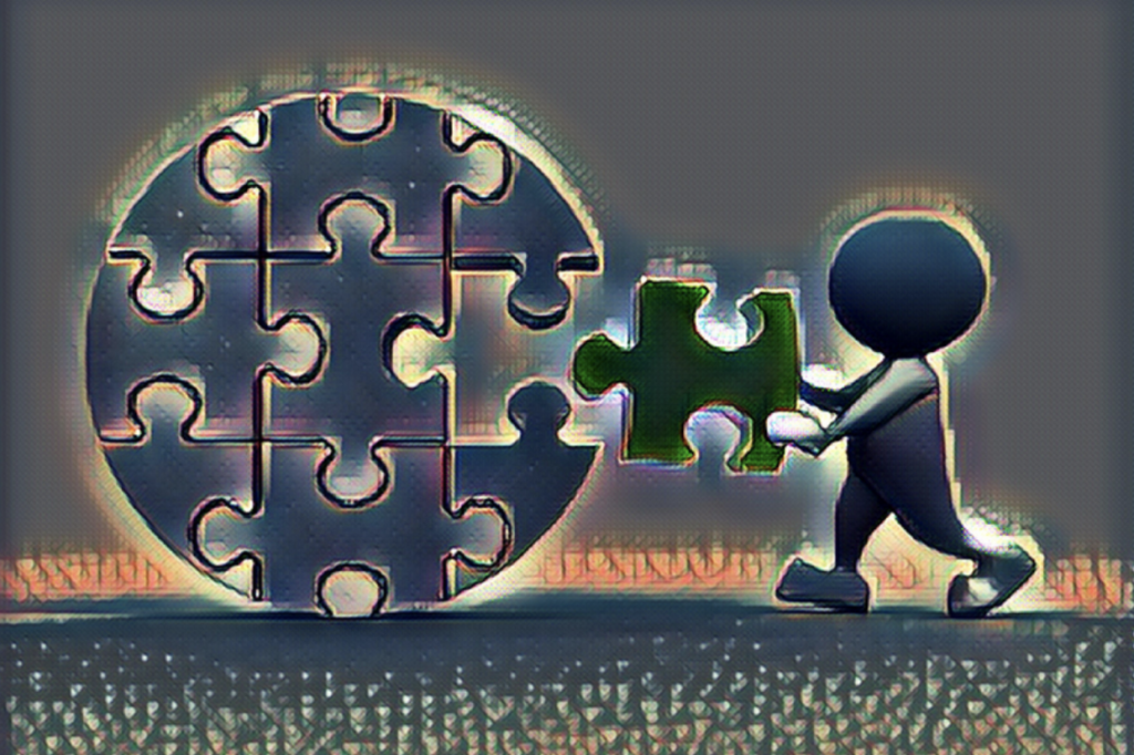 Image depicting a puzzle piece being placed in a puzzle
