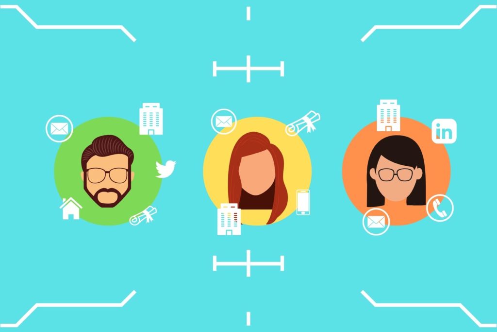 Image of three prospective customers represented by icons.