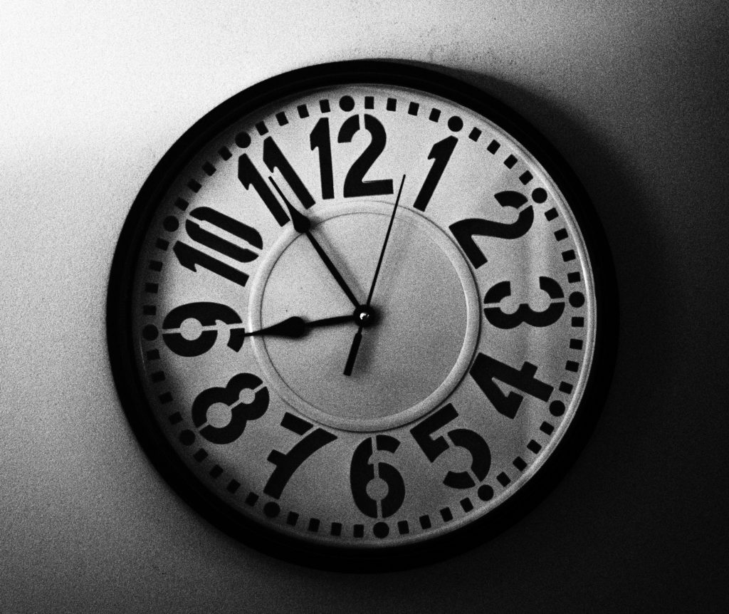 Face of an analog clock.