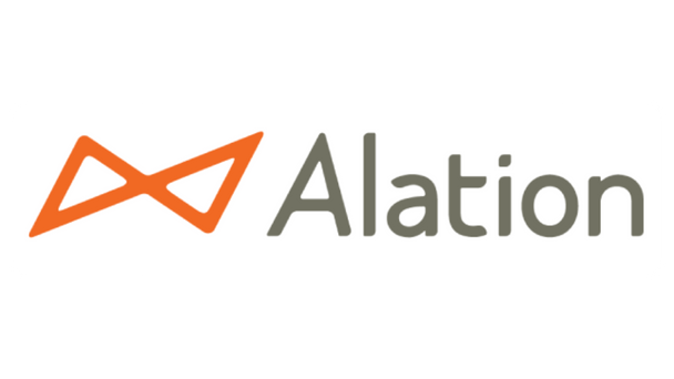 An orange and gray logo for Alation, a technology company