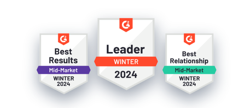 three g2 leader badge awards given to LeanData for Winter 2024