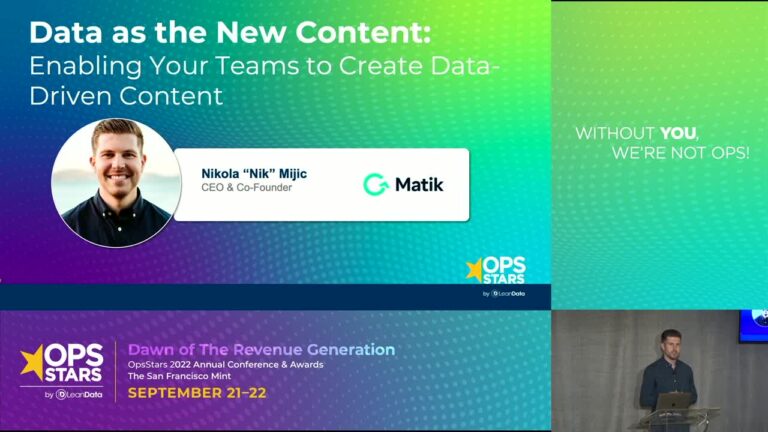 Data as the New Content: Enabling your Teams to Create Data-Driven Content