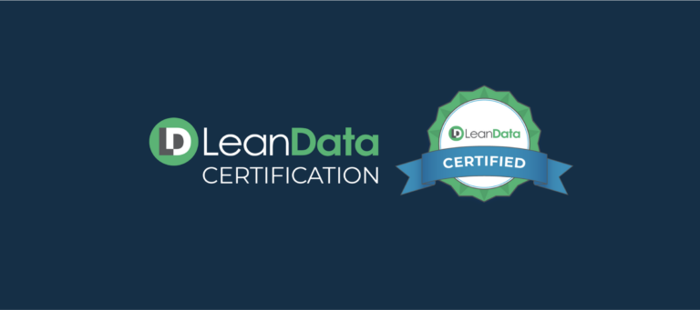 navy blue rectangle with LeanData logo and award symbol for LeanData certification