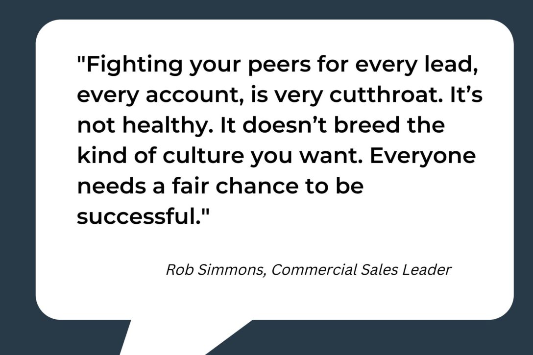 quote callout from Rob Simmons about lead distribution strategy