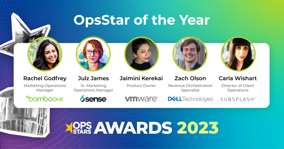 Photos and names of the five OpsStars of the Year Finalists for 2023