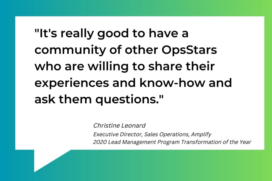 Quote from Christine Leonard, Executive Director of Sales Operations at Amplify