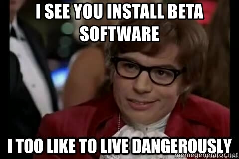 Austin Powers meme about RevOps installing risky beta software