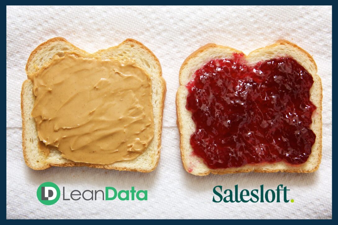 an open peanut butter and jelly sandwich representing LeanData and Salesloft