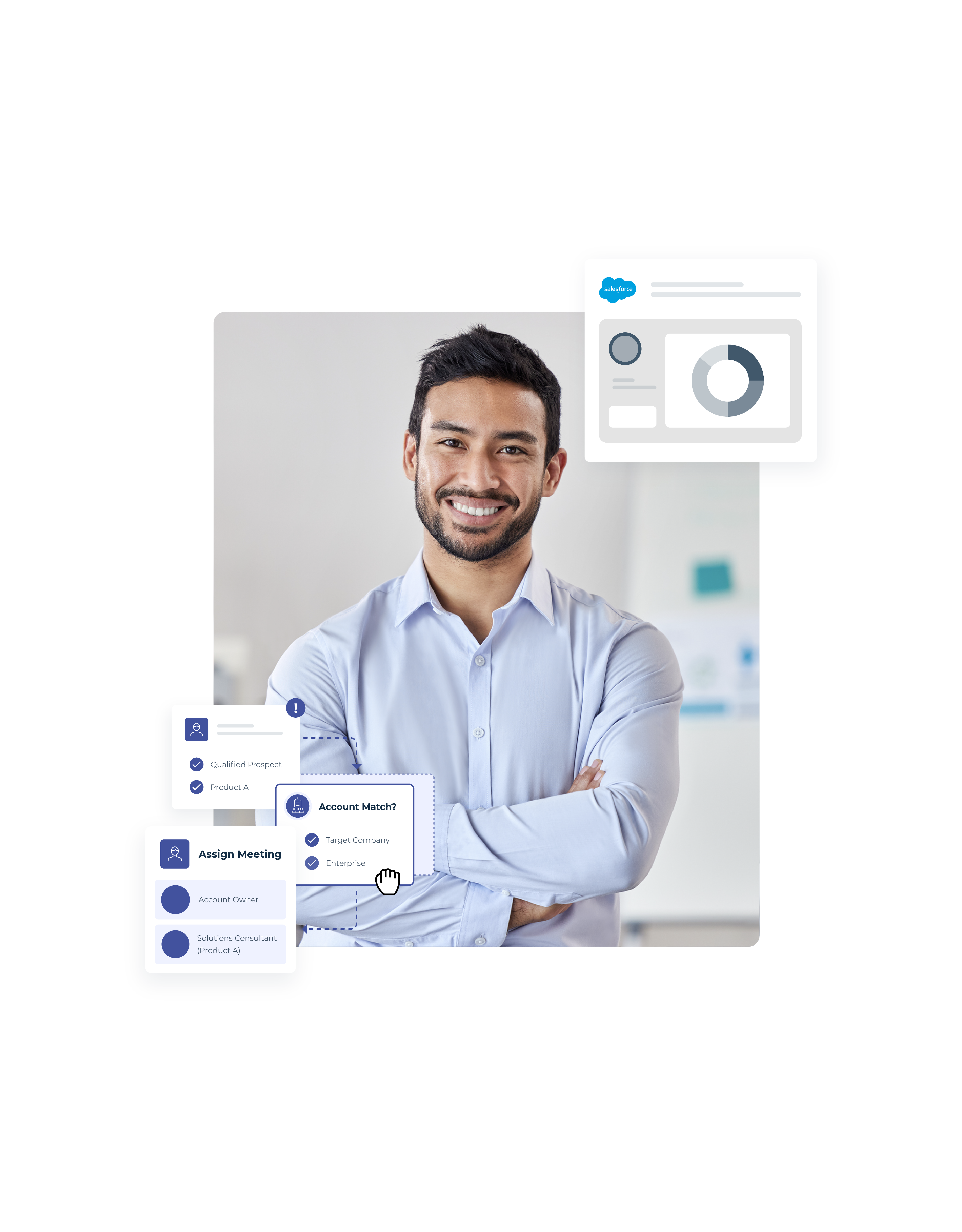 Male working professional with arms folded and smiling