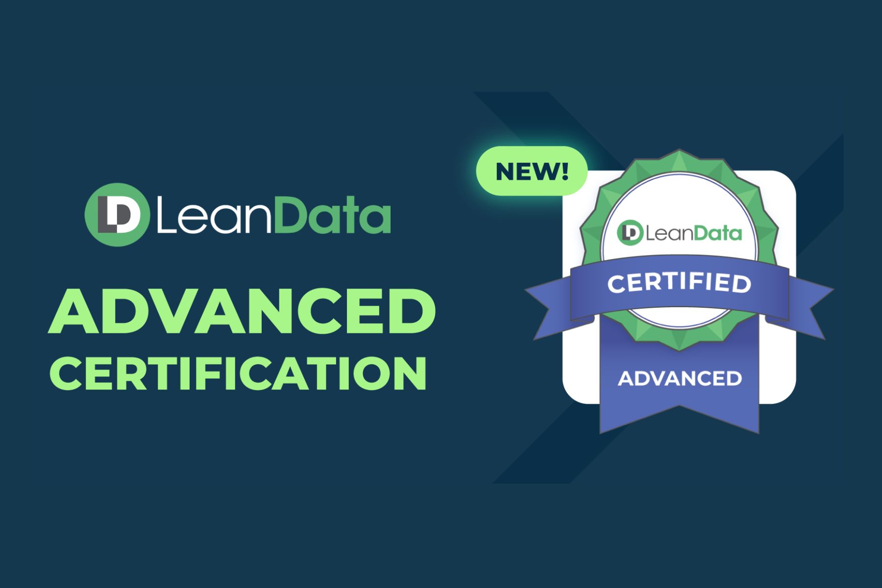 Navy Blue rectangle announcing the LeanData Advanced Certification