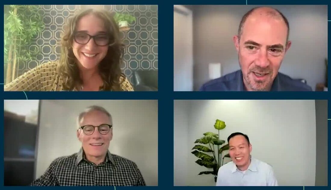 four working professionals all talking to each other on a LeanData webinar about Buying Groups