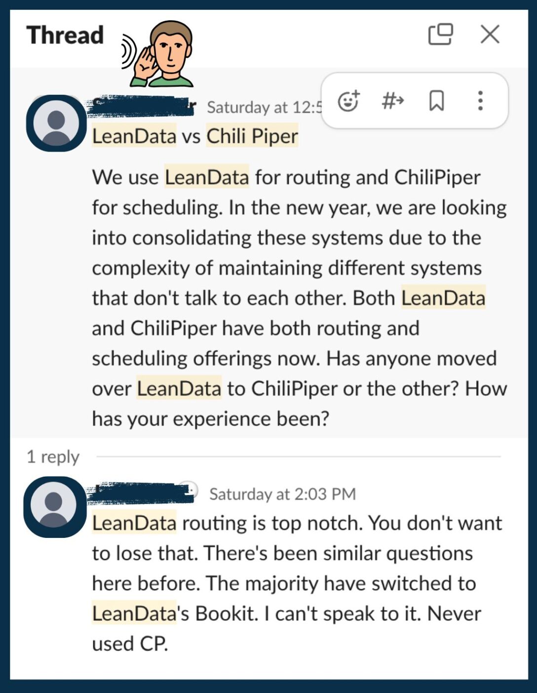 Marketing Ops Slack Channel Why choose LeanData over Chili PIper