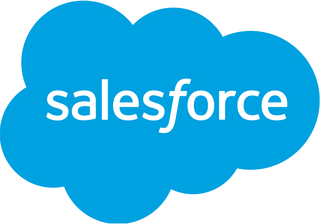 Salesforce logo in blue cloud