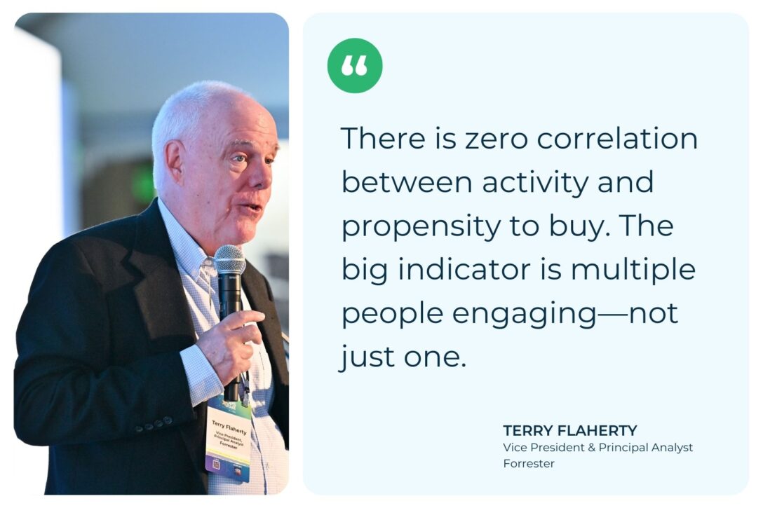 Headshot and quote from Forrester Analyst Terry Flaherty at OpsStars 2024