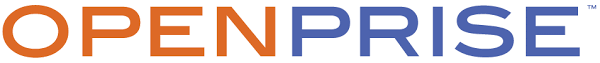 Openprise orange and blue software logo