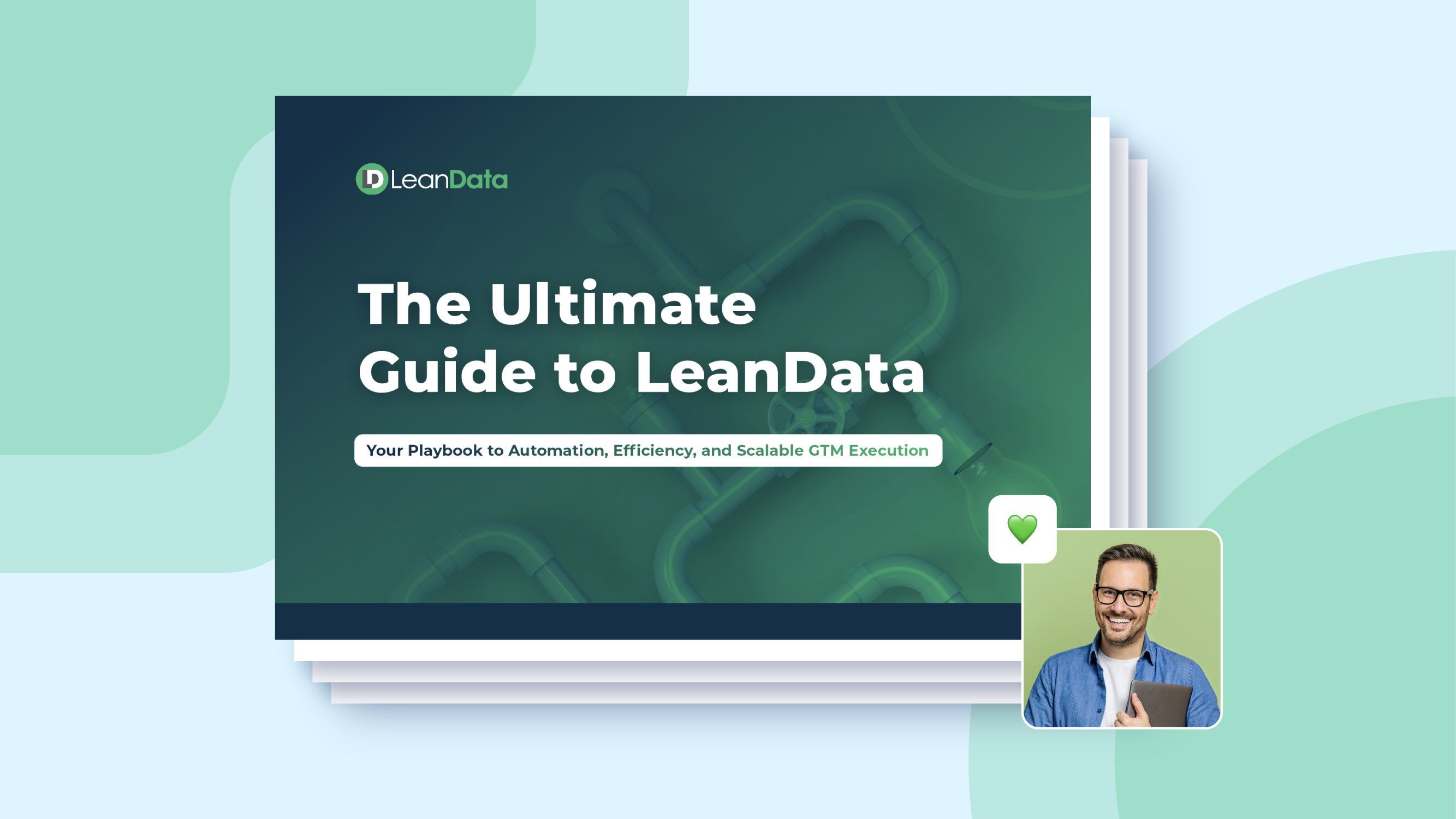 The LeanData logo, PVC pipes, a light bulb and a LeanData admin