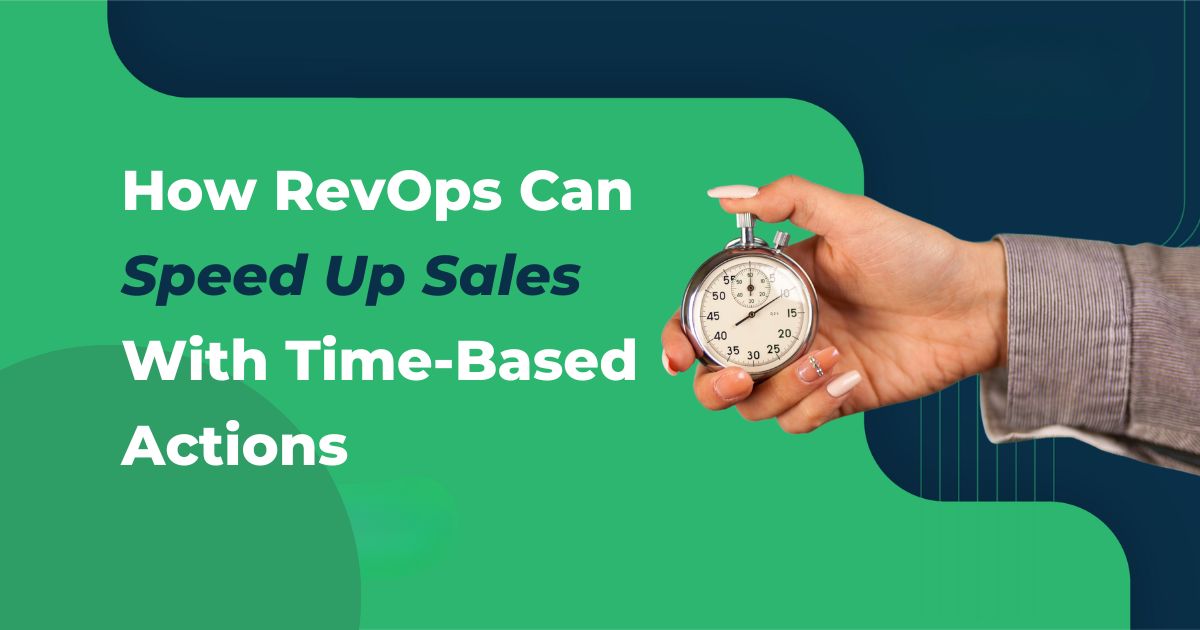 green and navy blue article title with hand holding a stopwatch