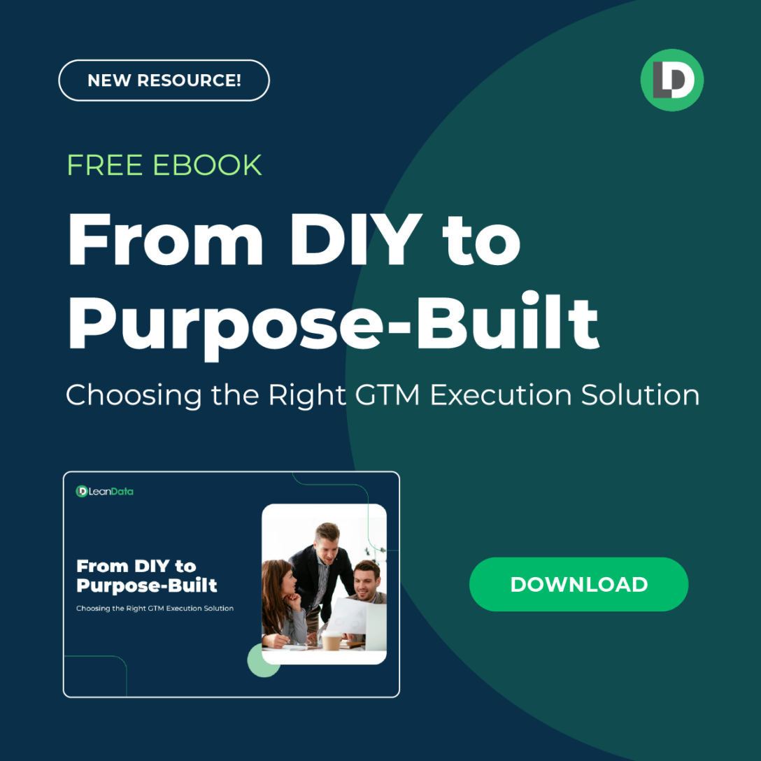 LeanData logo and an image of a LeanData ebook called "From DIY to Purpose-Built"