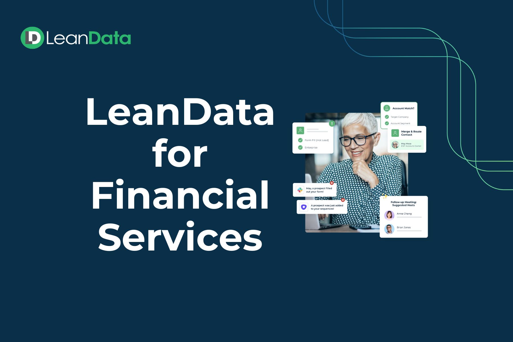 Woman working on her laptop and LeanData software is working behind the scenes