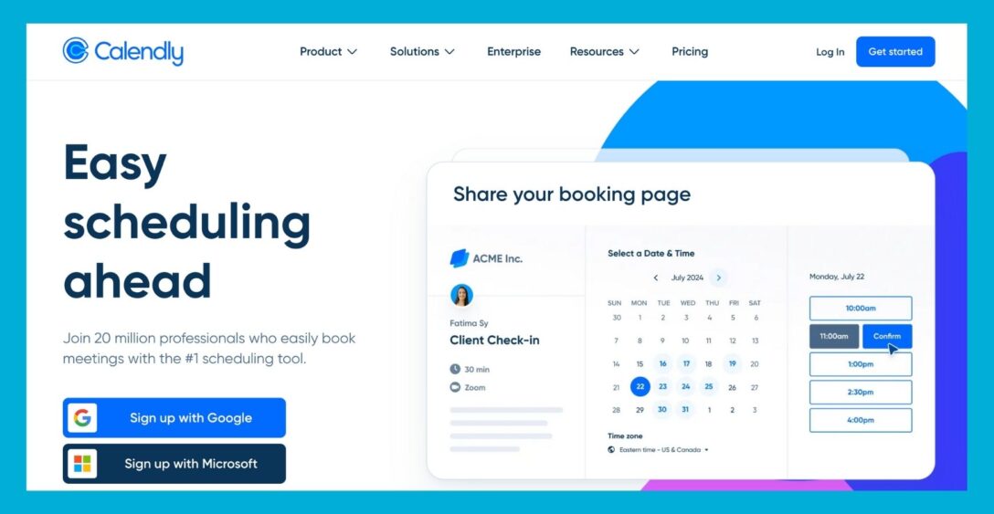 Calendly home page