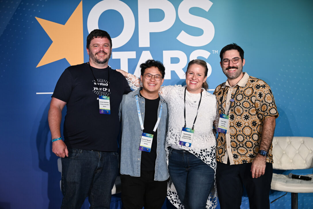 four revops professionals speaking at OpsStars 2024 on a panel
