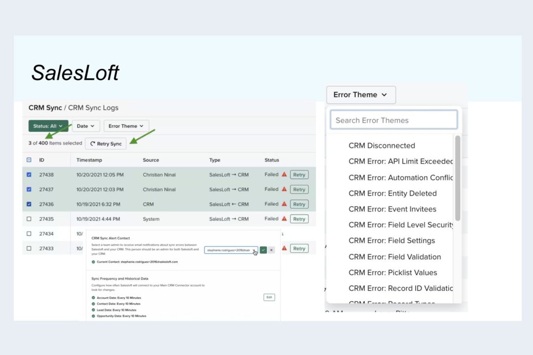 Salesloft CRM Sync Issues with Salesforce