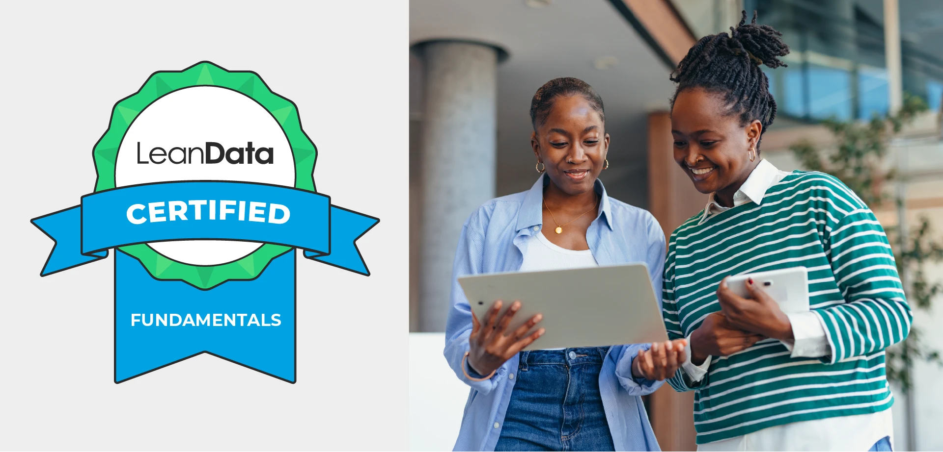 LeanData Fundamentals Certification - Two women looking at a tablet