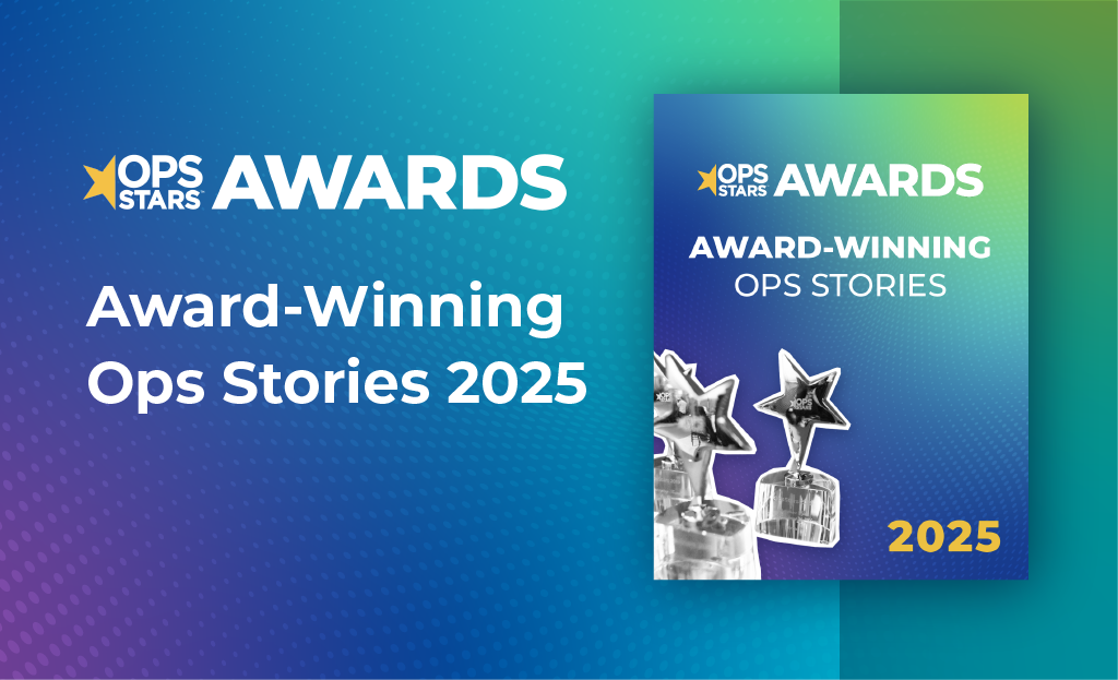 OpsStars logo and image of digital ebook for the 2025 OpsStars award stories