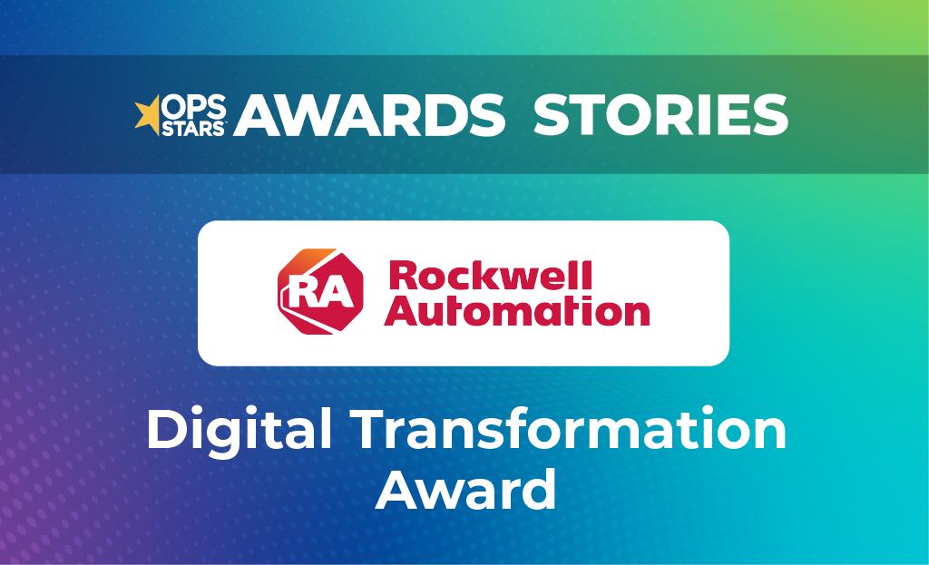 logos for OpsStars and Rockwell Automation to announce the 2025 OpsStars Digital Transformation Award