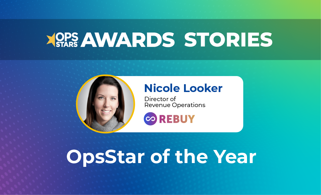 OpsStars logo and headshot of Nicole Looker, winner of the 2025 OpsStar of the Year