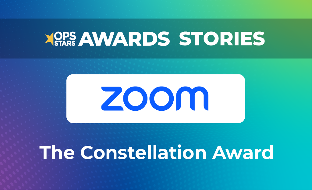 Logos for OpsStars and Zoom, the 2025 winner of The Constellation Award