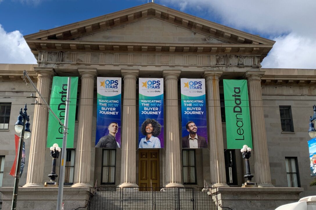 San Francisco Mint decorated with LeanData banners for OpsStars 2025