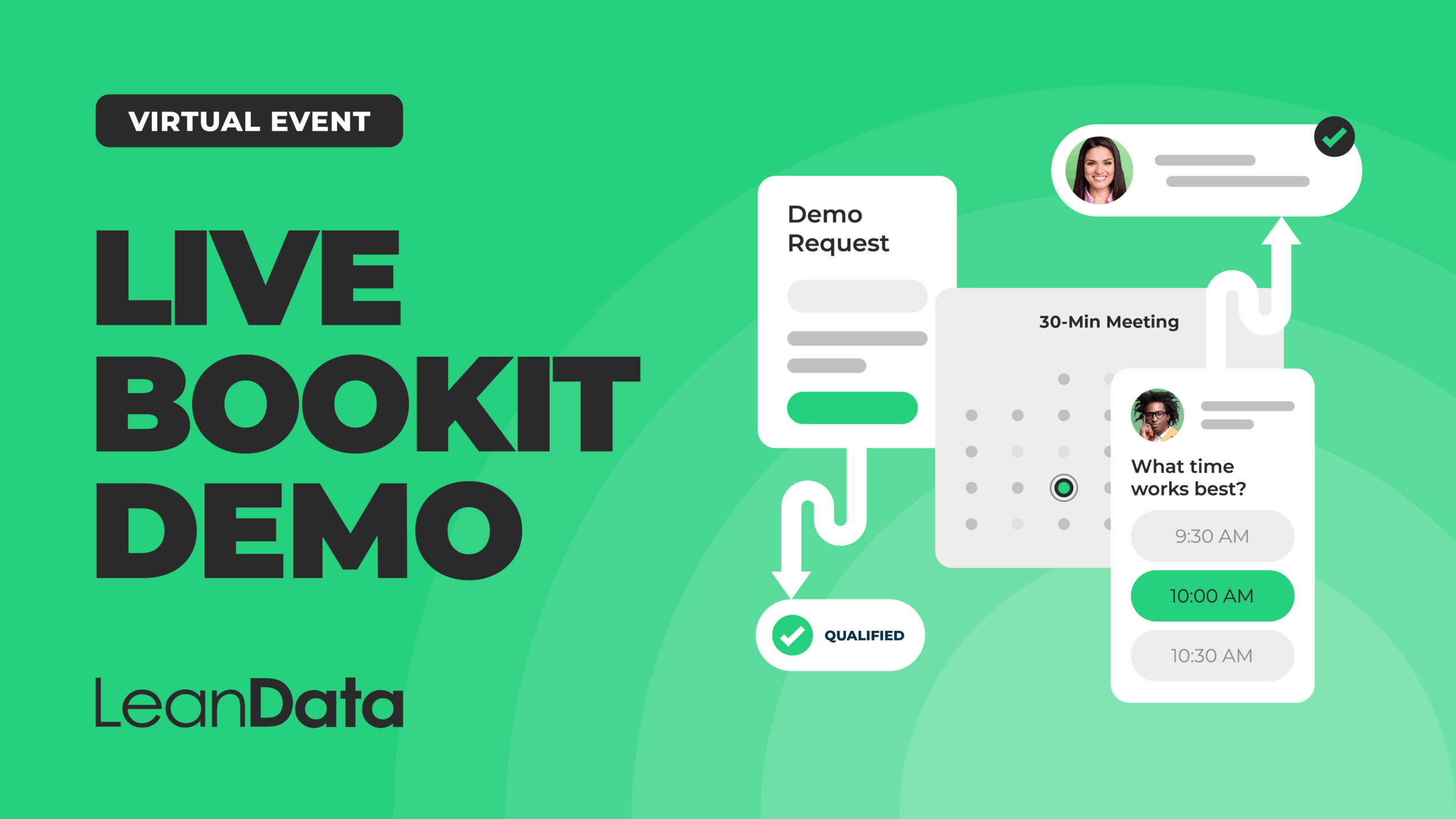 green rectangle with Live BookIt Demo logo