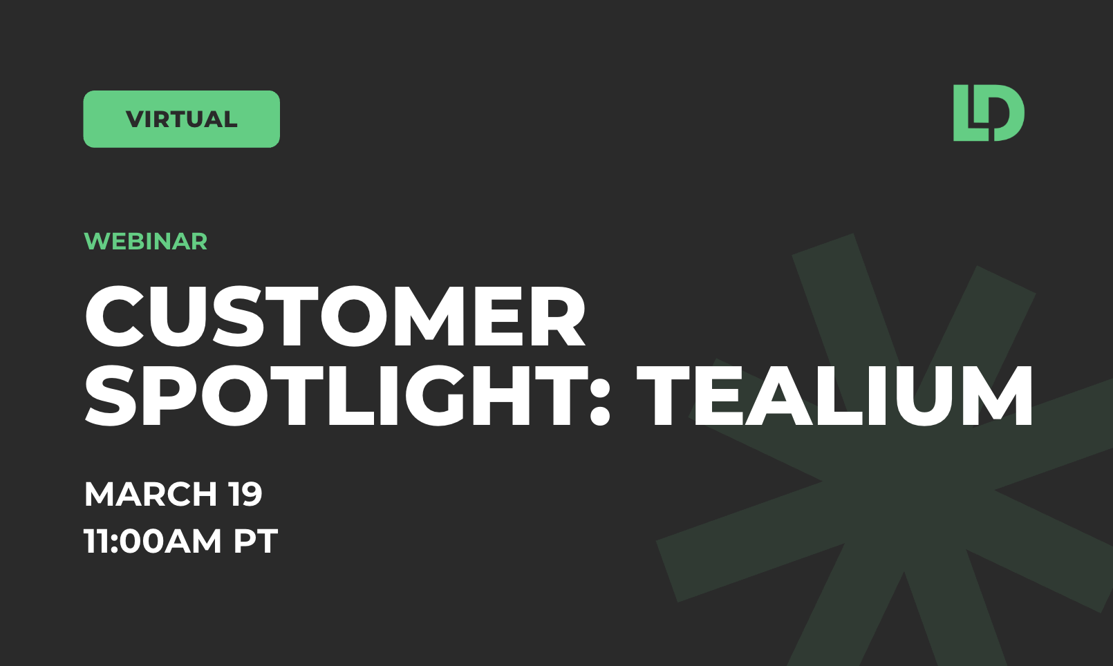 black rectangle with customer spotlight tealium