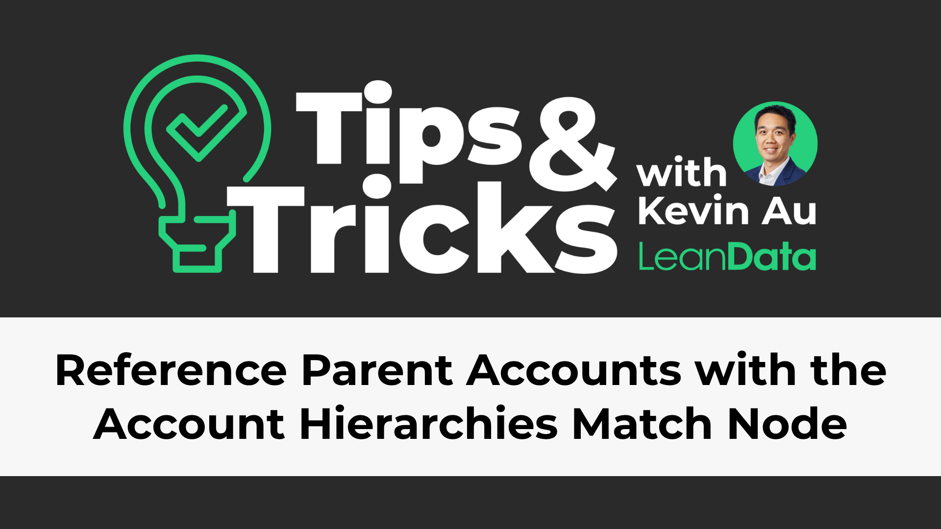 black rectangle with leandata tips and tricks logo