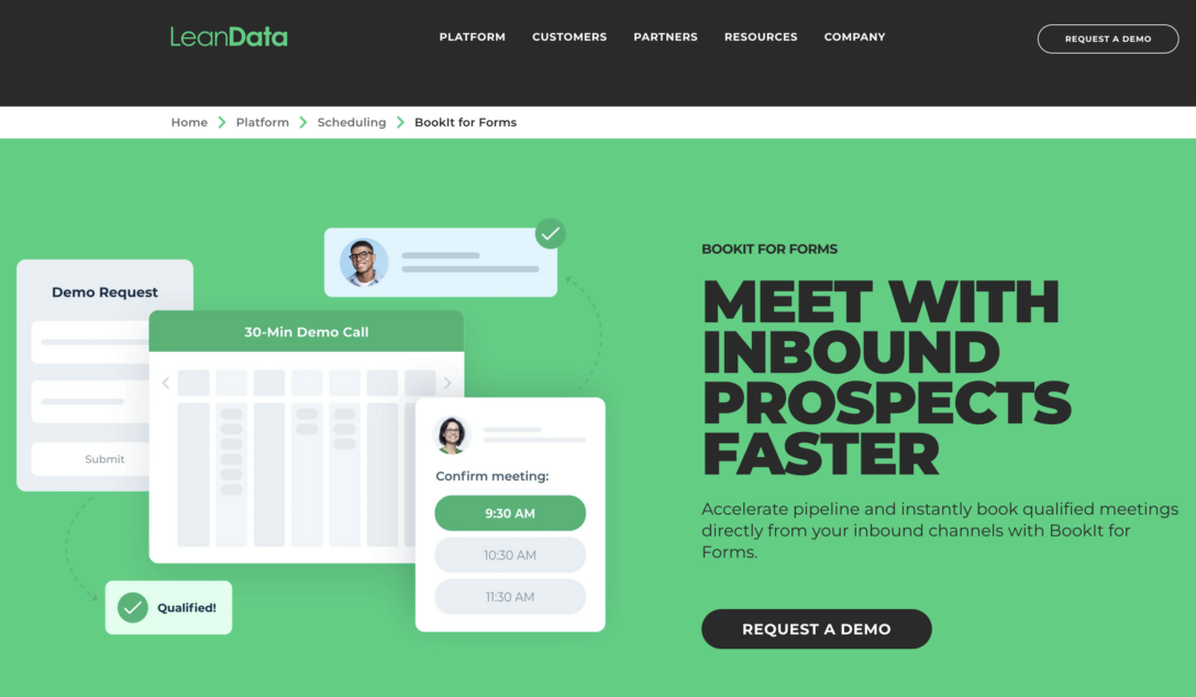 LeanData meeting scheduling software BookIt