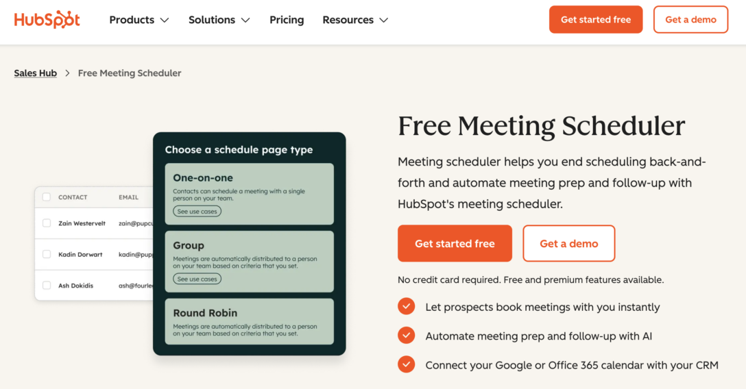 Hubspot Meeting Scheduler