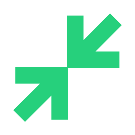 two green arrows facing each other at the point