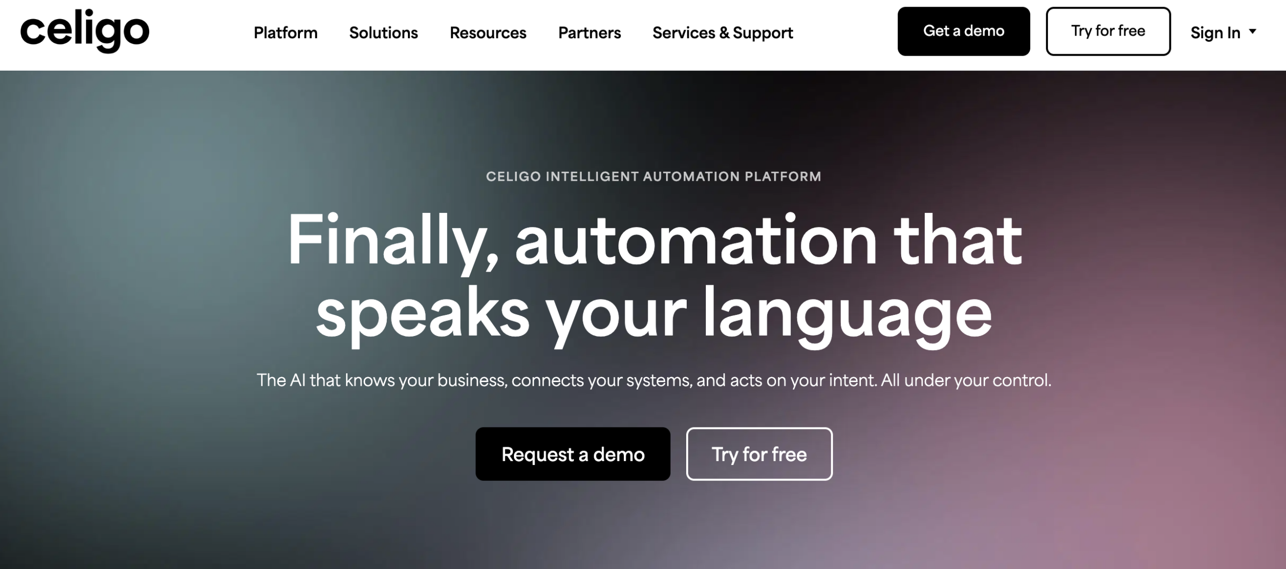 Celigo software webpage home page