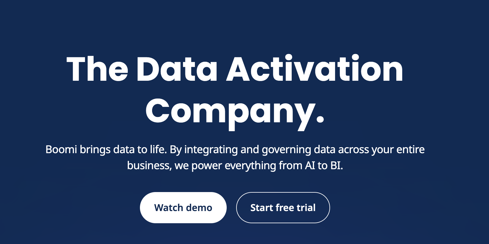 Screenshot of Boomi, a data activation company